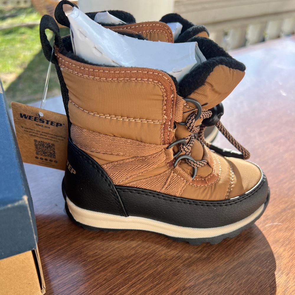 Tan and Black Lace-Up Boots with Ankle Support